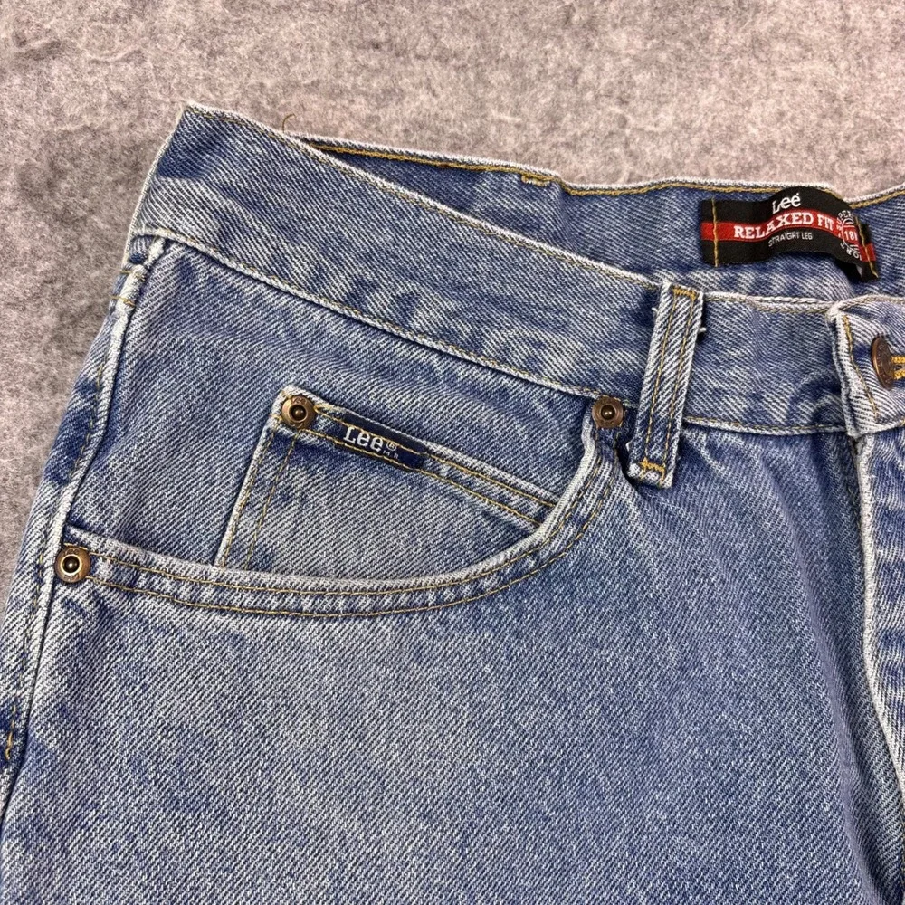 Lee Mens Relaxed Fit Straight Leg Jeans Medium Wash Blue Denim 32x30.5